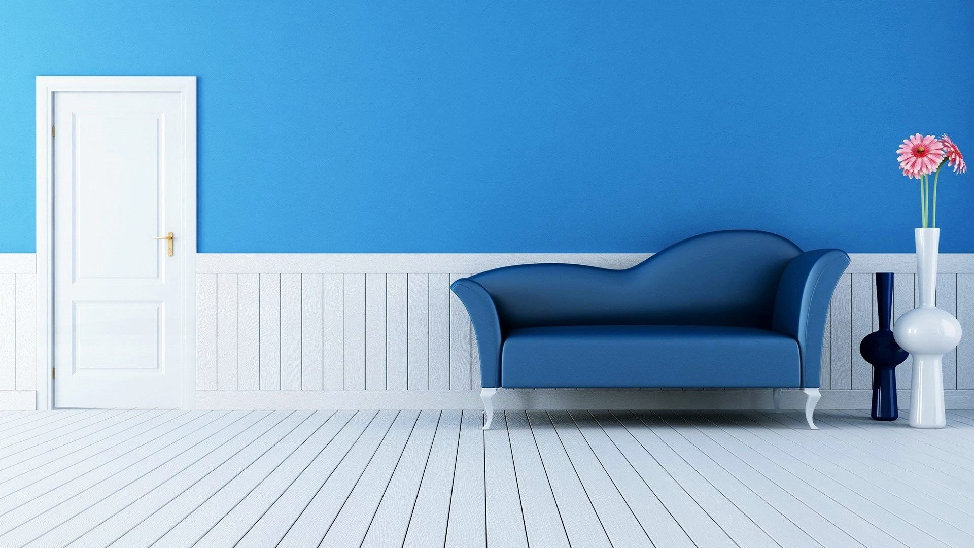 Beautiful Sofa Set Interior Home - White And Blue Wall (#552743) - HD