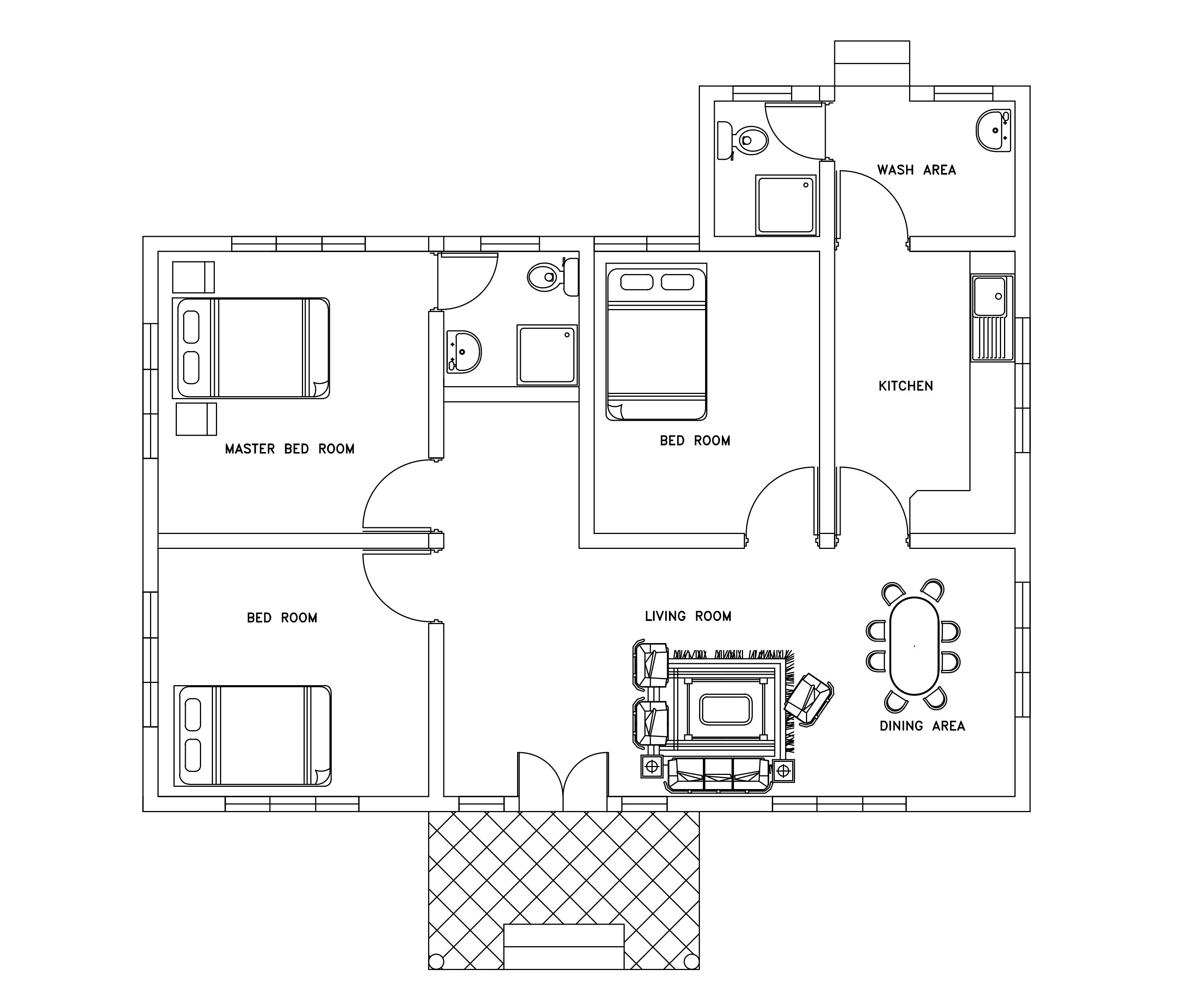 Bungalow House Plans Autocad Lovely 30 Best Floor Plan - Floor Plan Symbols Living Room , HD Wallpaper & Backgrounds