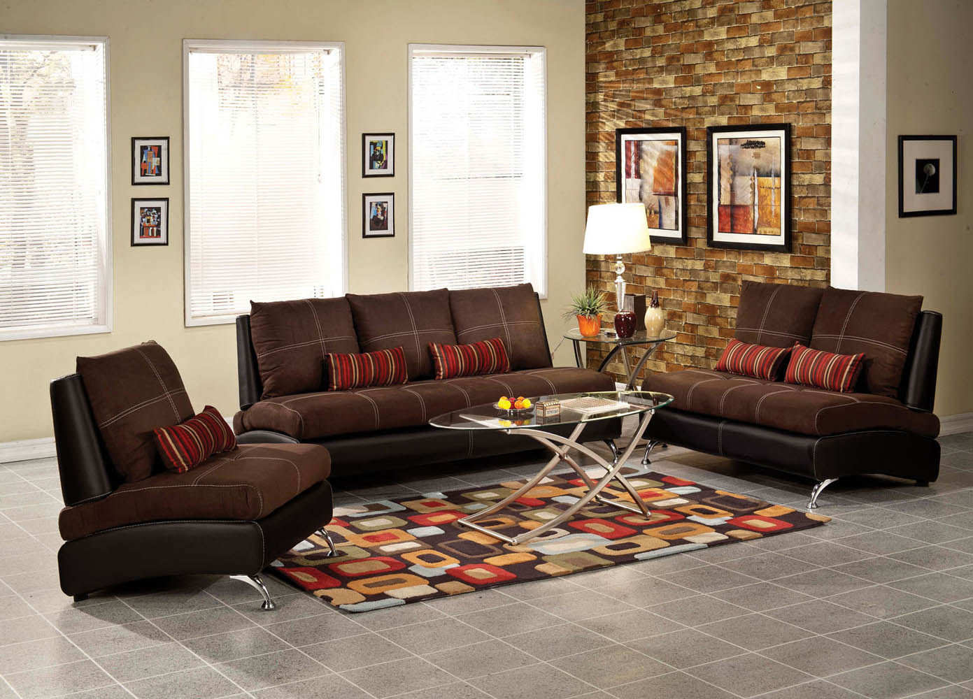 2 Piece Brown Suede Sofa Set Within Brown Sofa Set - Suede Sofa Set , HD Wallpaper & Backgrounds