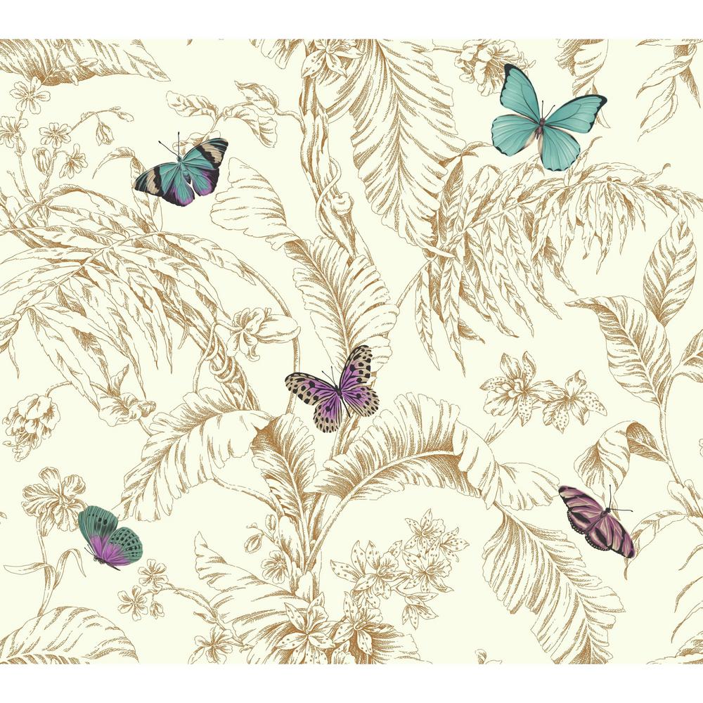 York Wallcoverings Ashford Toiles Papillon Wallpaper - Ashford Toiles Butterfly , HD Wallpaper & Backgrounds