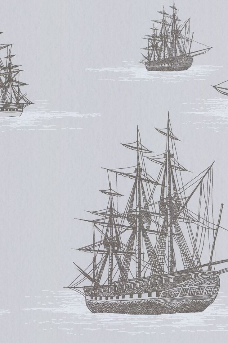 A Nautical Themed Wallpaper Design Showing Various - Windjammer , HD Wallpaper & Backgrounds