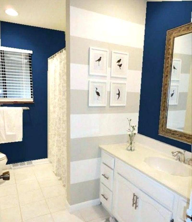 Seaside Themed Bathroom Bathroom Wallpaper Border Ideas - Navy Blue And Beige Bathroom , HD Wallpaper & Backgrounds