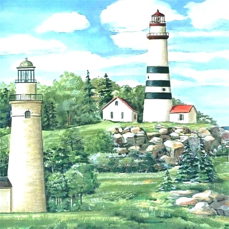 Ocean Wallpaper Border Beach Themed - Lighthouse , HD Wallpaper & Backgrounds