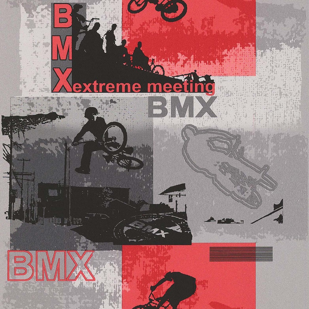 Galerie Yolo Bmx Bike Pattern Sports Extreme Red Grey - Bmx Behang , HD Wallpaper & Backgrounds