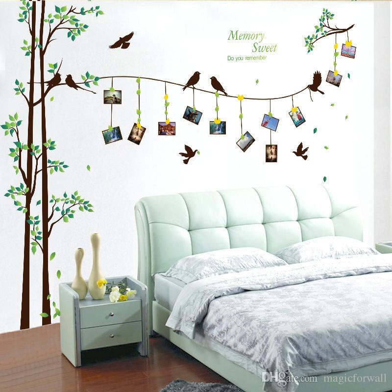 Birds On The Tree Picture Frame Wall Decal Home Decor - Bedroom Tree Wall Art , HD Wallpaper & Backgrounds