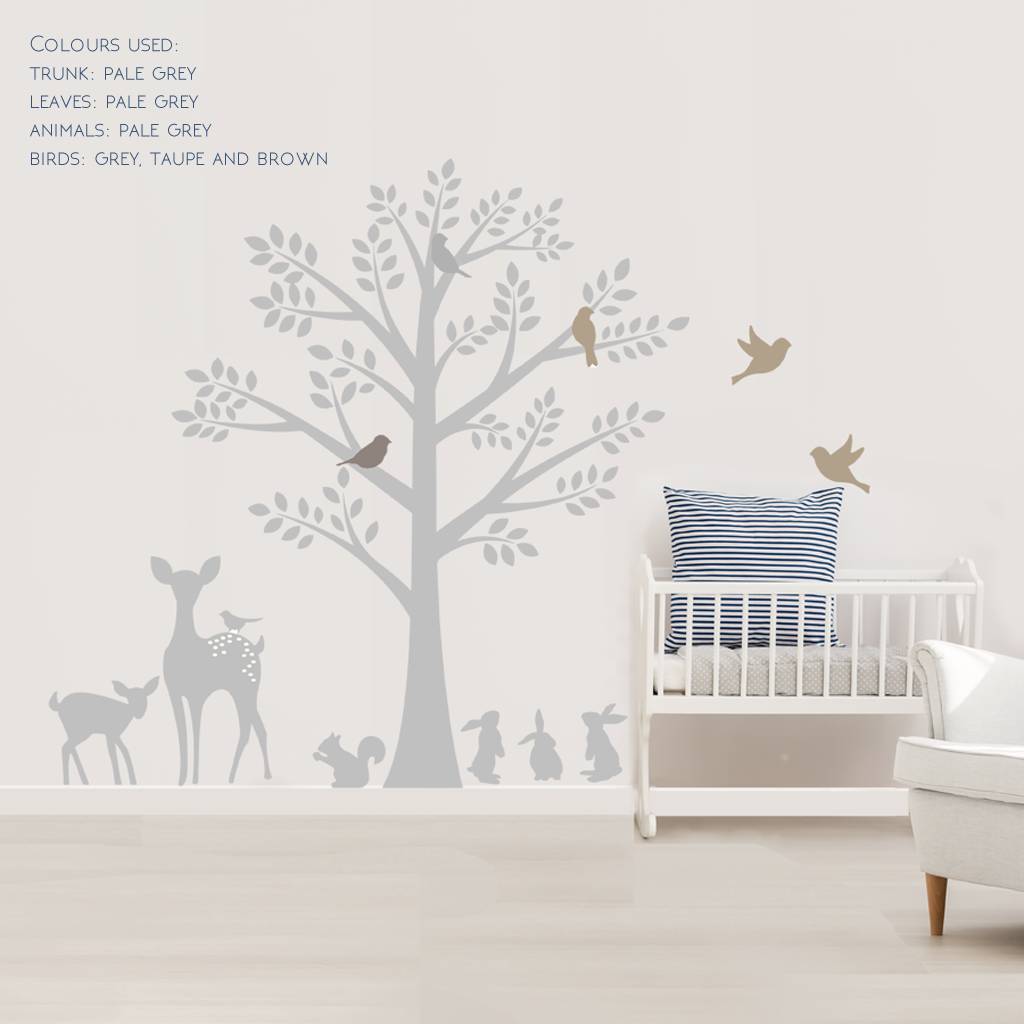 Children's Wall Stickers - Grey Nursery Wall Stickers , HD Wallpaper & Backgrounds