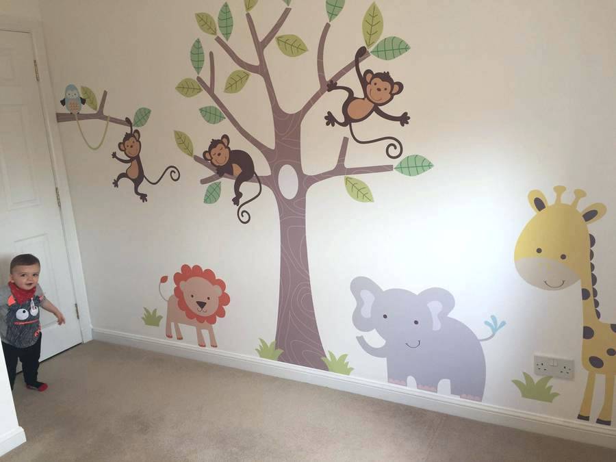 Wallpaper Stickers Jungle Wall Stickers Wallpaper Stickers - Jungle Nursery Wall Stickers , HD Wallpaper & Backgrounds