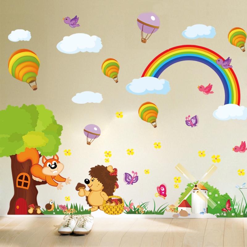 Kindergarten Children's Room Classroom Wall Decorative - Rainbow For Class Decoration , HD Wallpaper & Backgrounds