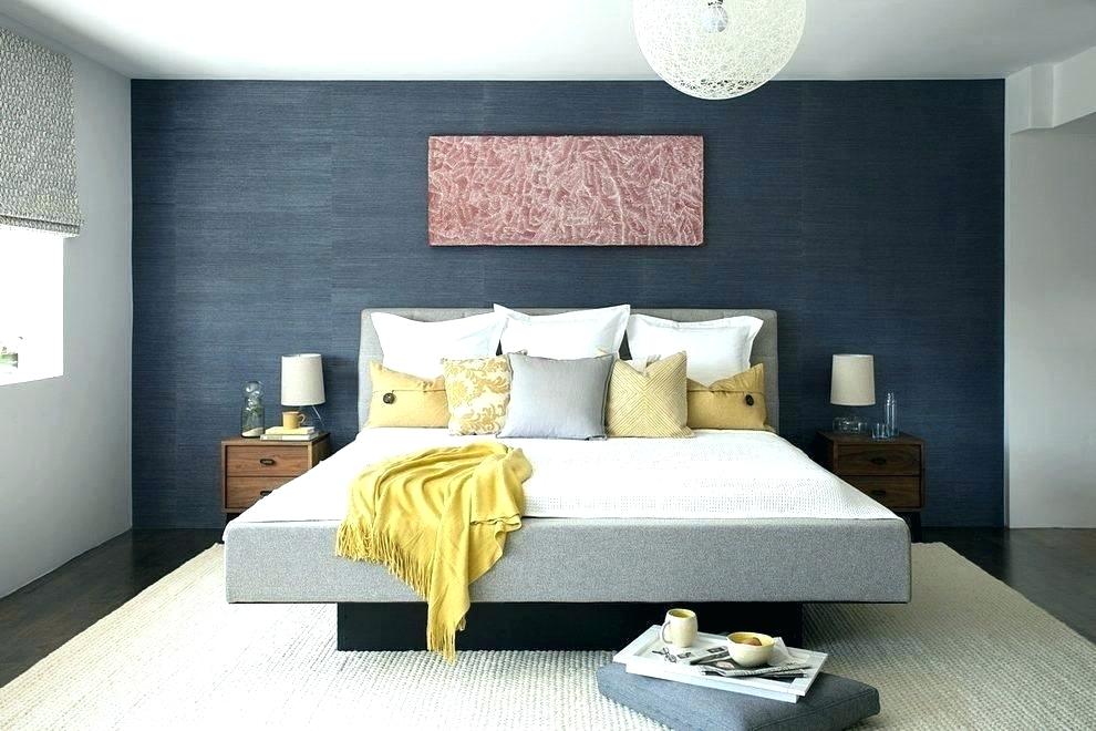 Bedroom Accent Wall Dark Grey Accent Wall In Bedroom - Navy Bedroom Accent Wall , HD Wallpaper & Backgrounds