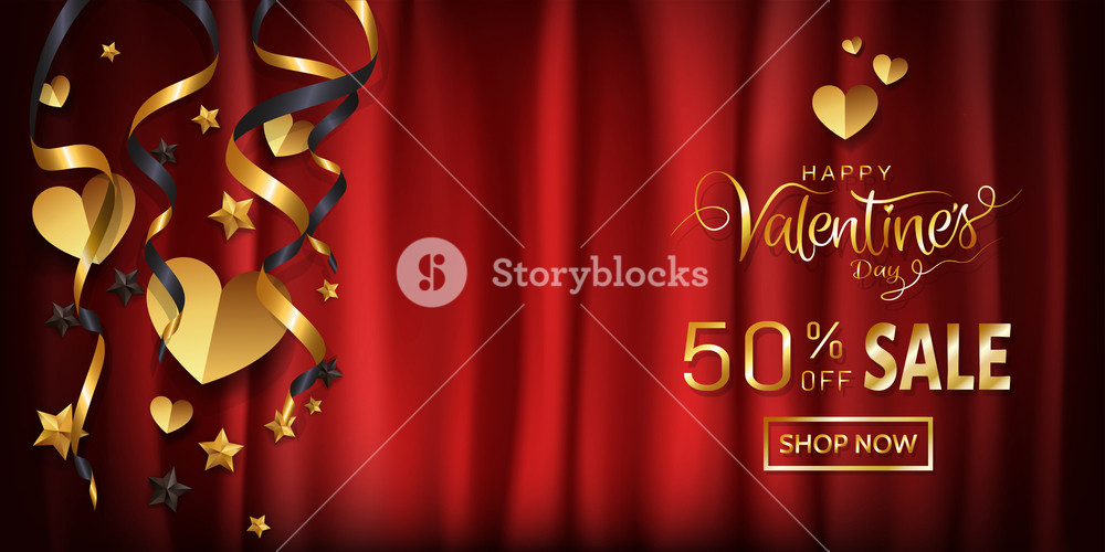 Elegance Sale Wide Banner Design For Valentines Day - Calligraphy , HD Wallpaper & Backgrounds