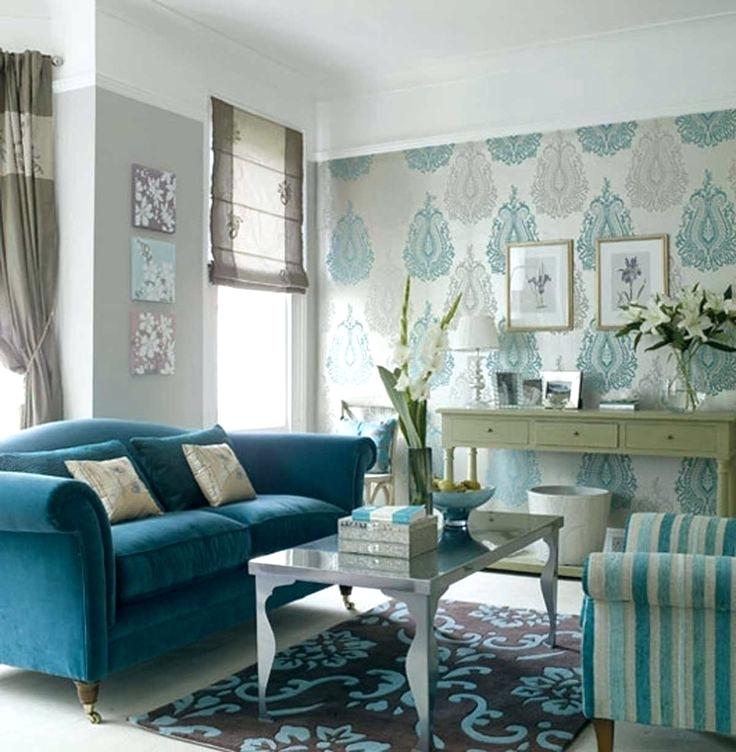Living Room Wallpaper Ideas Drawing Ideas For Your - Living Room Blue Brown , HD Wallpaper & Backgrounds