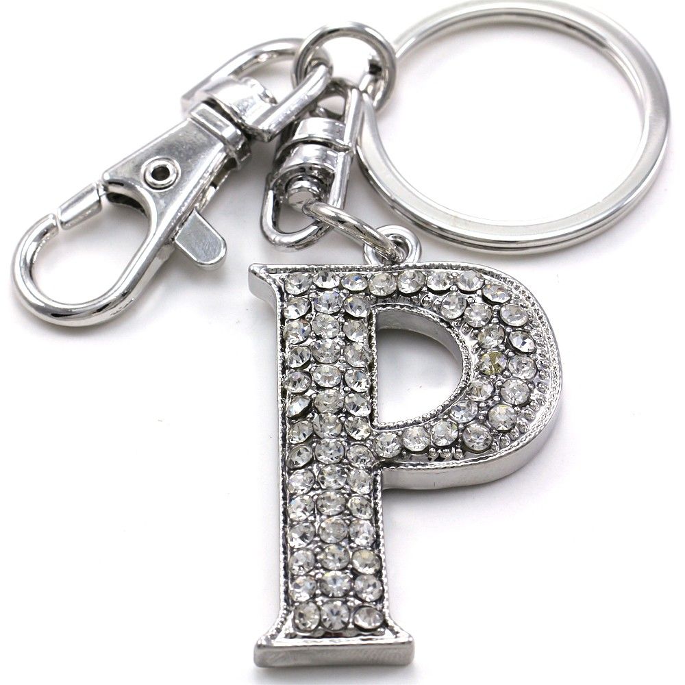 Clear Name Alphabet Initial Letter A Z Car Keychain P Name Key