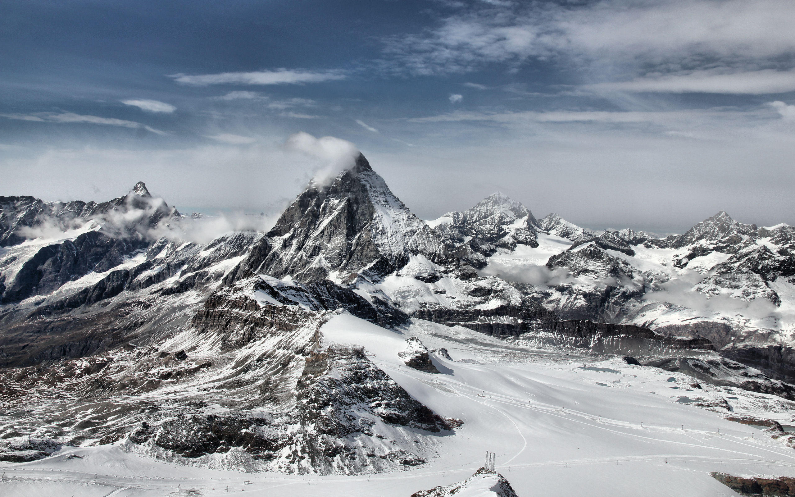 Mountains Snowy Wallpaper Free Download - Klein Matterhorn , HD Wallpaper & Backgrounds
