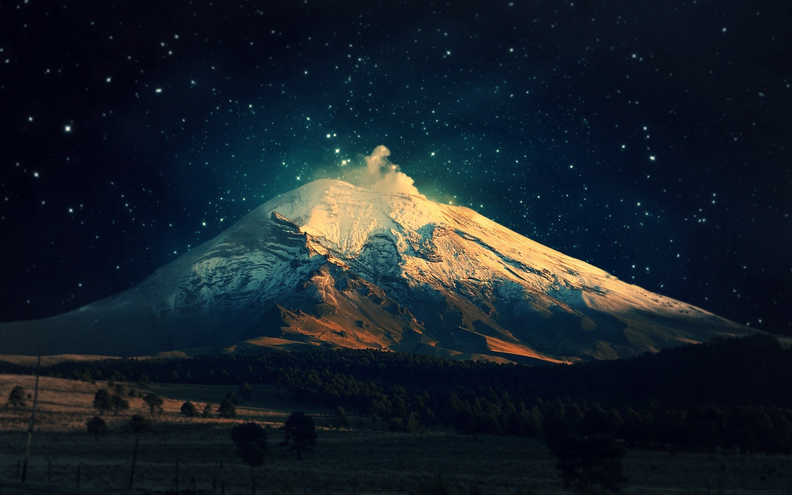 Night Mountain Wallpapers - Mt Fuji At Night , HD Wallpaper & Backgrounds