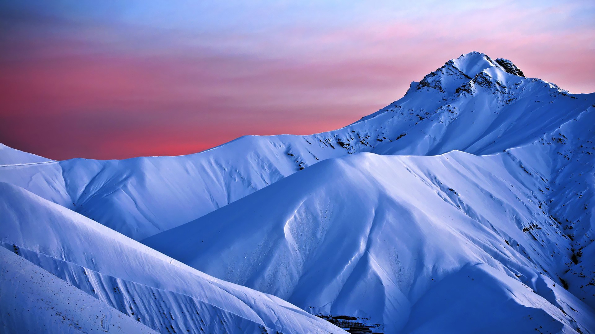 Snowy Mountains Backgrounds Download Free - Sunset Over Snowy Mountains , HD Wallpaper & Backgrounds