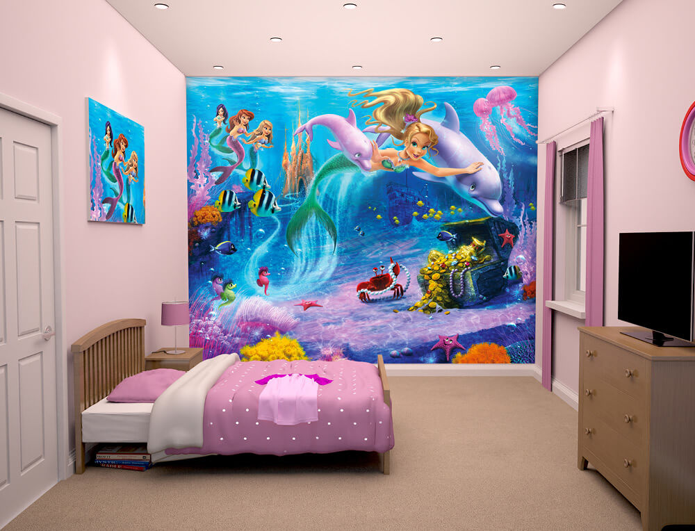 40 3d Wallpaper Design Ideas For Children Room - Barbie Children's Room , HD Wallpaper & Backgrounds