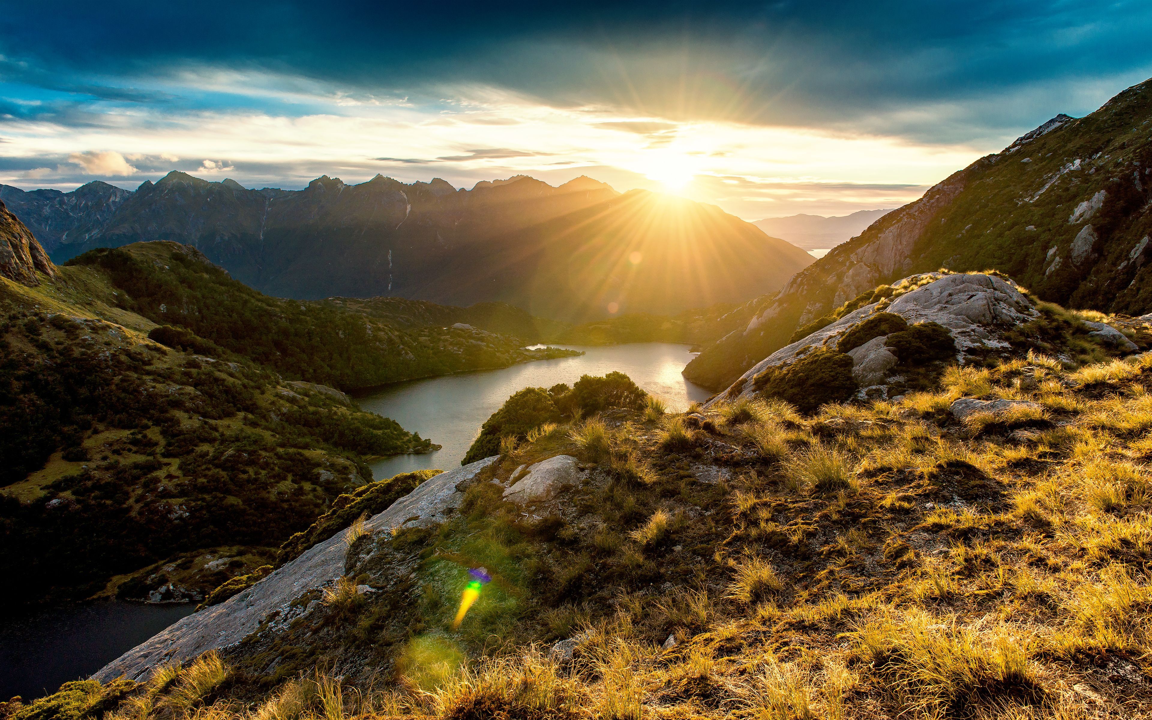 Hd New Zealand Nature Landscape Computer Wallpapers - New Zealand Mountains And Rivers , HD Wallpaper & Backgrounds