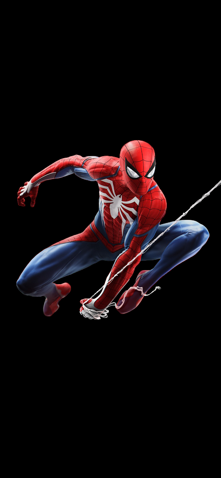 Spider-man V2 [iphone X] - Spider Man With Black Background , HD Wallpaper & Backgrounds