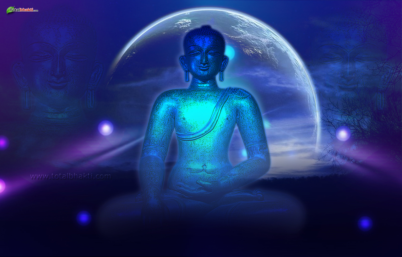 Best Spiritual Wallpaper - Gautam Buddha Wallpaper Blue Colour , HD Wallpaper & Backgrounds