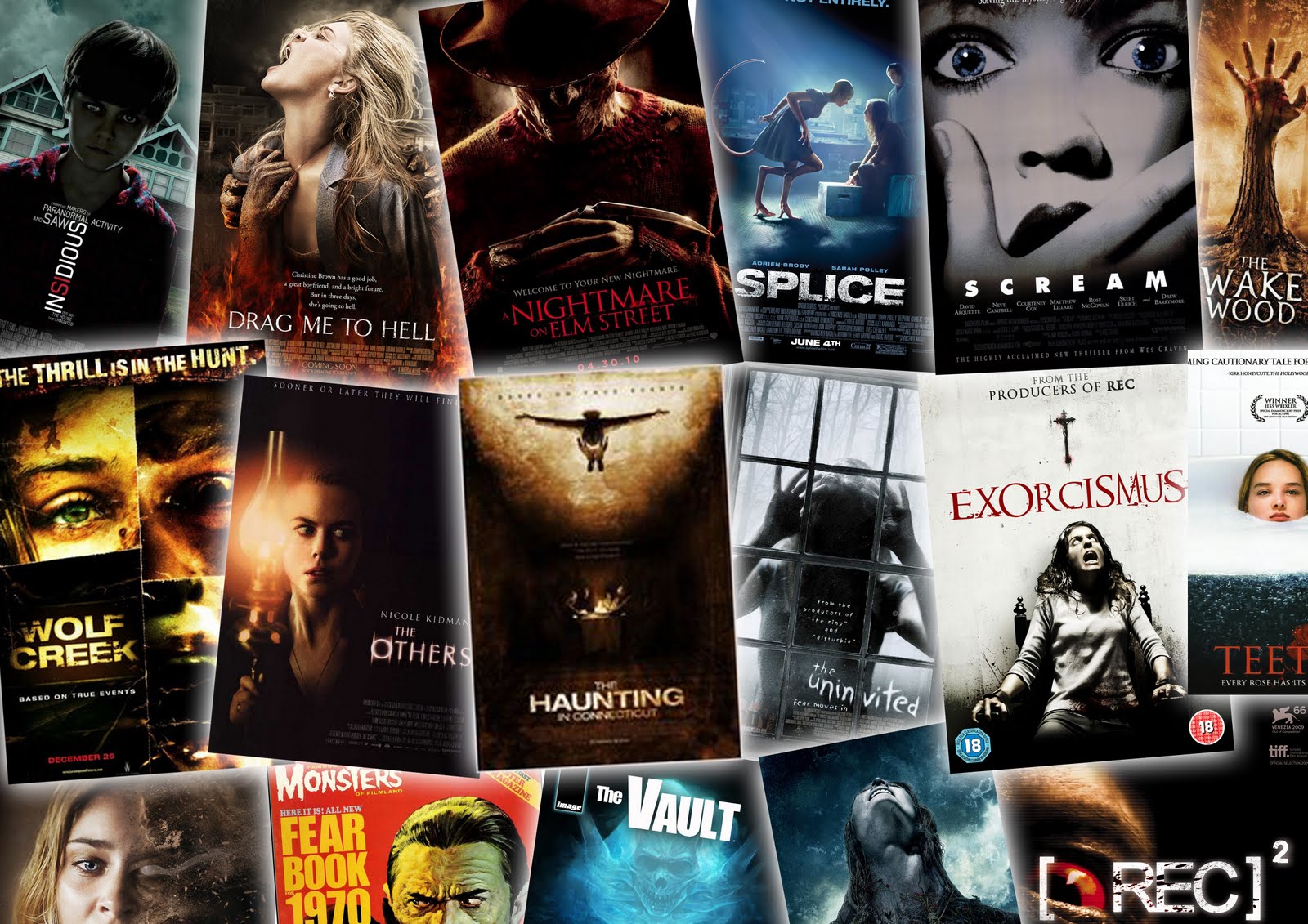Collage Wallpaper And Background Image - Muchas Peliculas De Terror , HD Wallpaper & Backgrounds