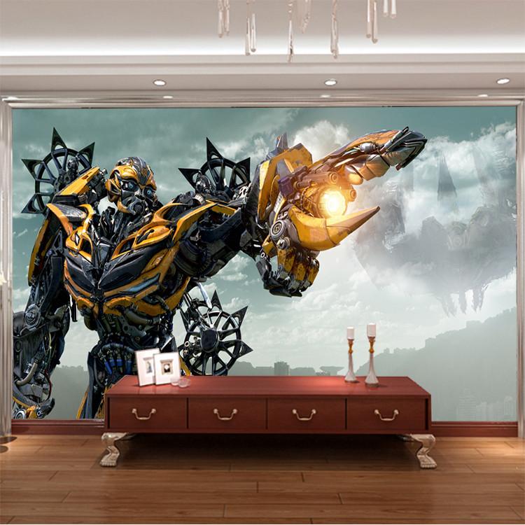 Bumblebee 3d Mural De Pared Transformers Papel Tapiz - Transformers Age Of Extinction Bumblebee , HD Wallpaper & Backgrounds