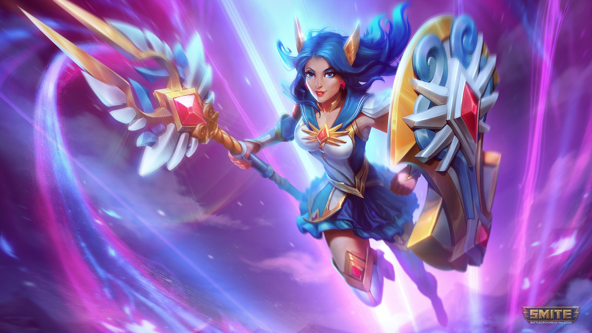 Mystic Guardian Athena - Smite Mystic Guardian Athena , HD Wallpaper & Backgrounds
