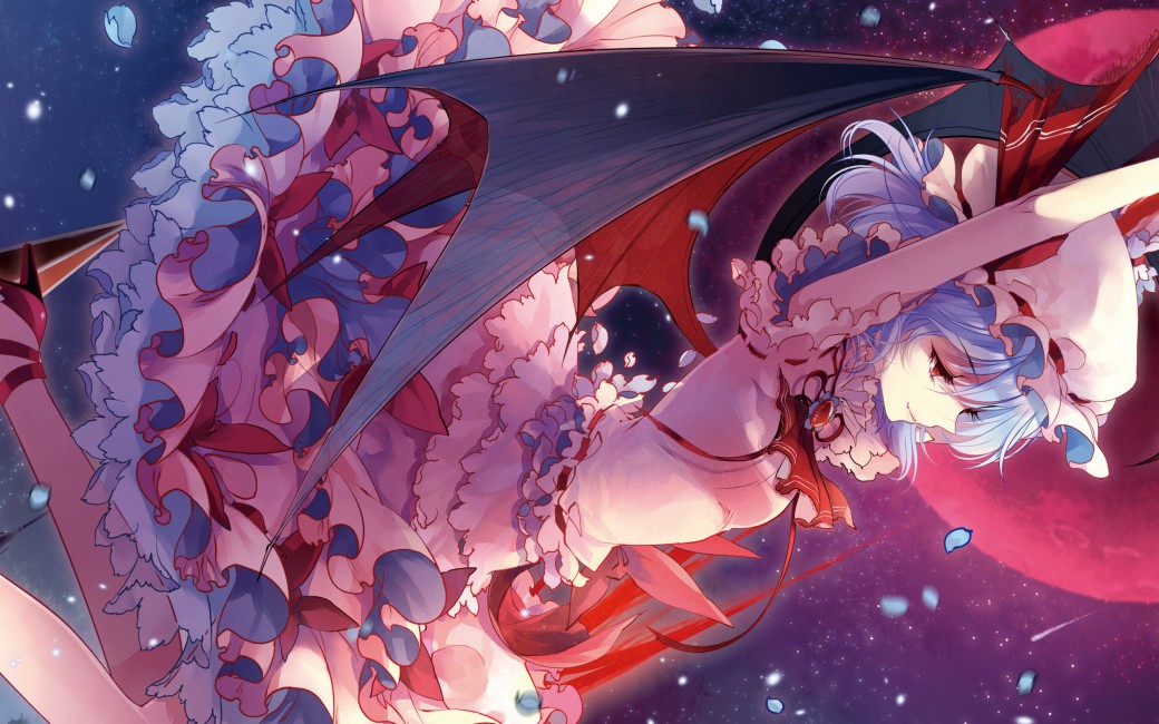 Kieta Remilia Scarlet Touhou Girl Anime Wings - Touhou Facebook Banner , HD Wallpaper & Backgrounds