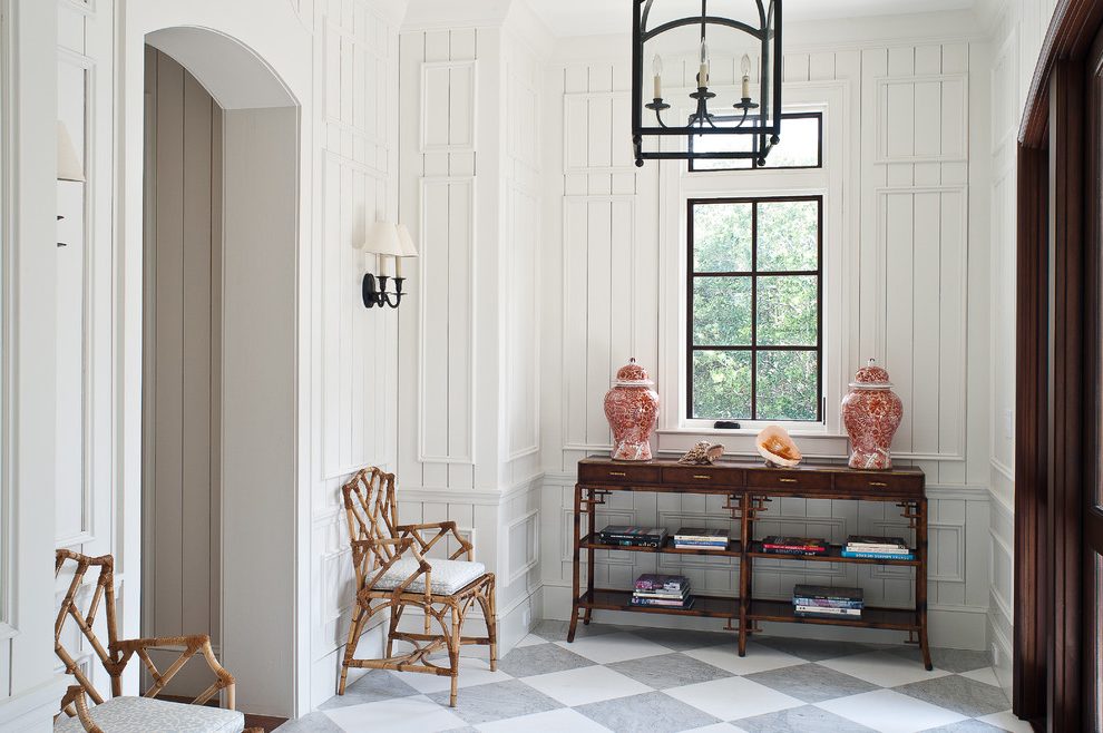 Tile Entryway Entry Tropical With Arched Doorway Wallpaper - Interior Design , HD Wallpaper & Backgrounds