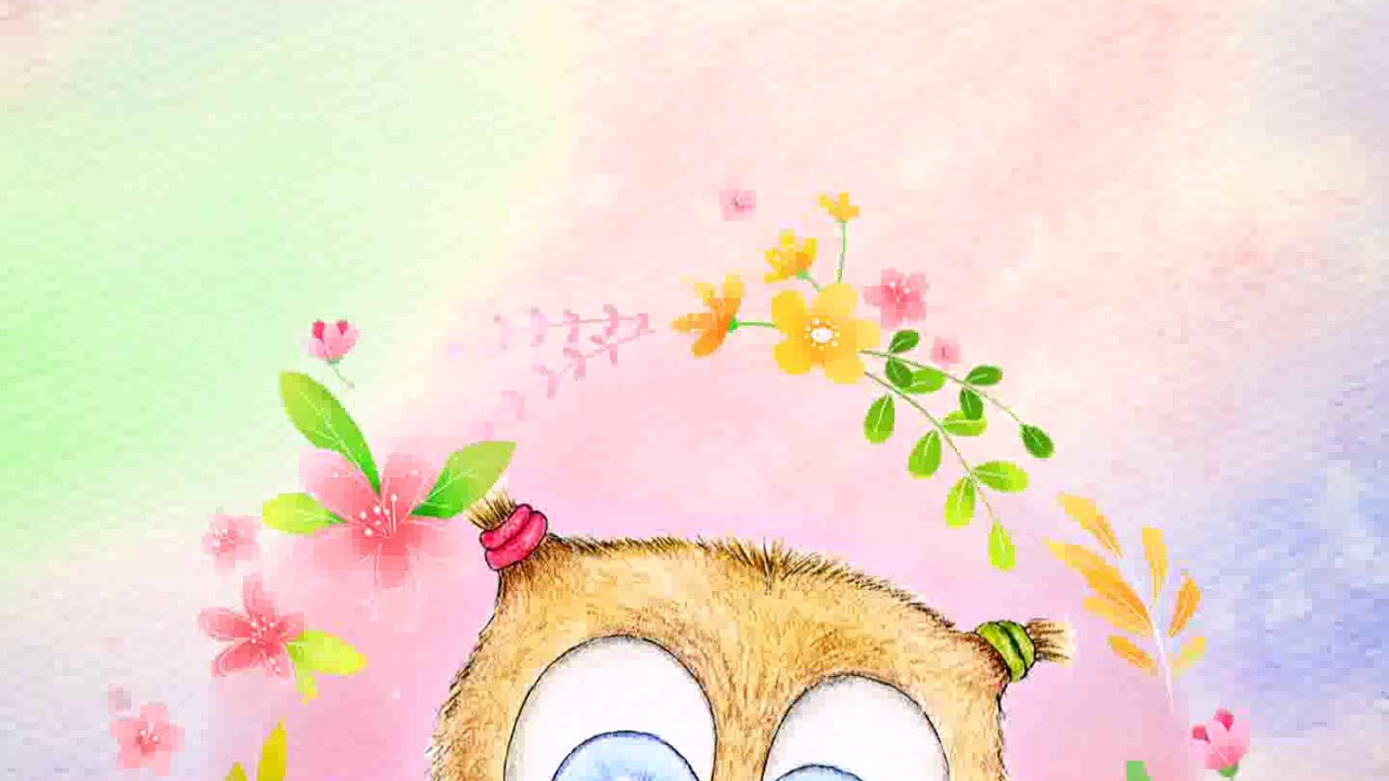 [samsung Theme-live Wallpaper] Cute Baby Owl - Floral Design , HD Wallpaper & Backgrounds