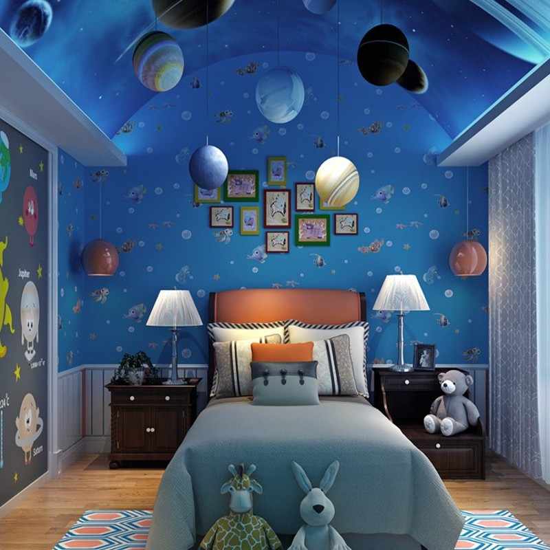 Cute Kids Room Underwater World Nonwovens Wallpaper - Boys Bedroom Space Theme , HD Wallpaper & Backgrounds