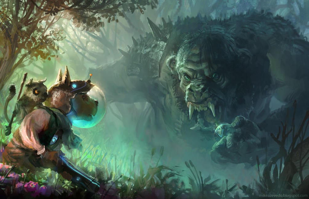 Troll Dog Art Forest - Fantasy Aliens , HD Wallpaper & Backgrounds