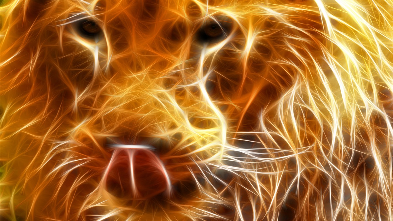 Fractal Lion , HD Wallpaper & Backgrounds