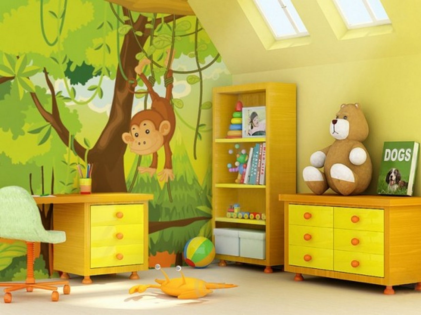 Download Children Wall Murals Picture Ideas Wallpaper Jungle Themed