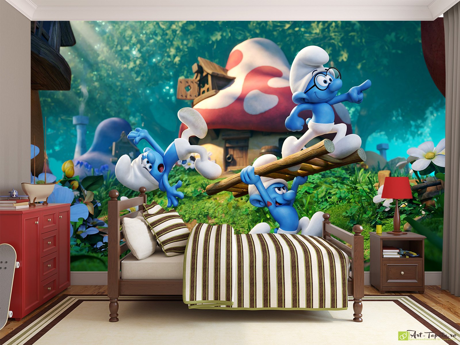 Children's Wallpaper & Wall Murals - Smurfs The Lost Village Blue Song , HD Wallpaper & Backgrounds