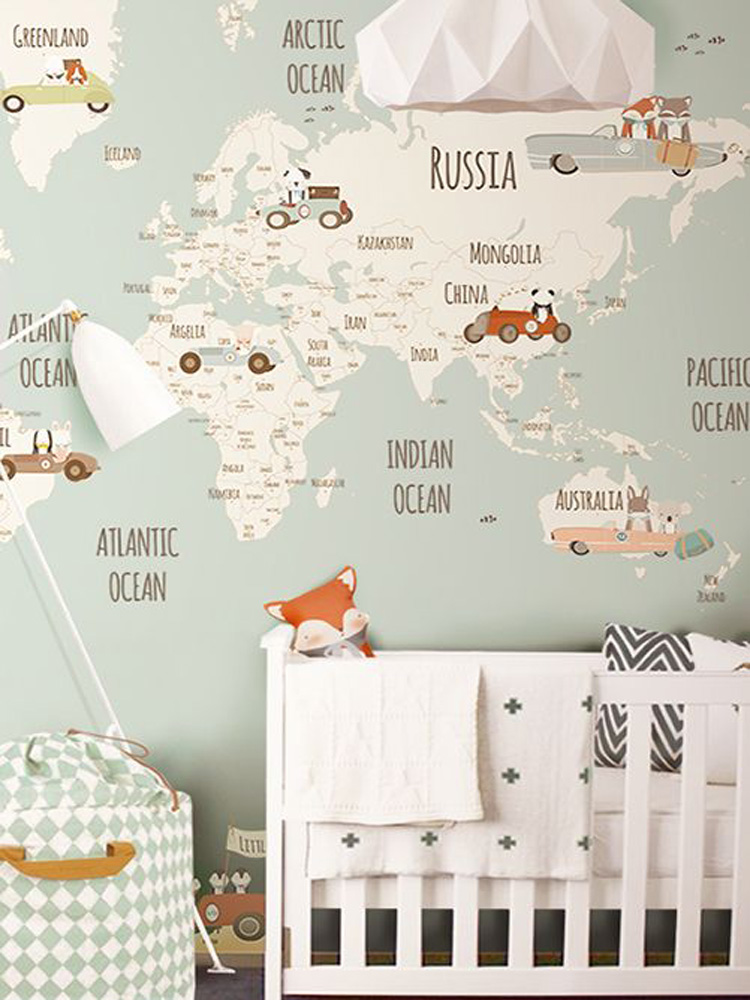 Childrens - Nursery Wall Decal Map , HD Wallpaper & Backgrounds