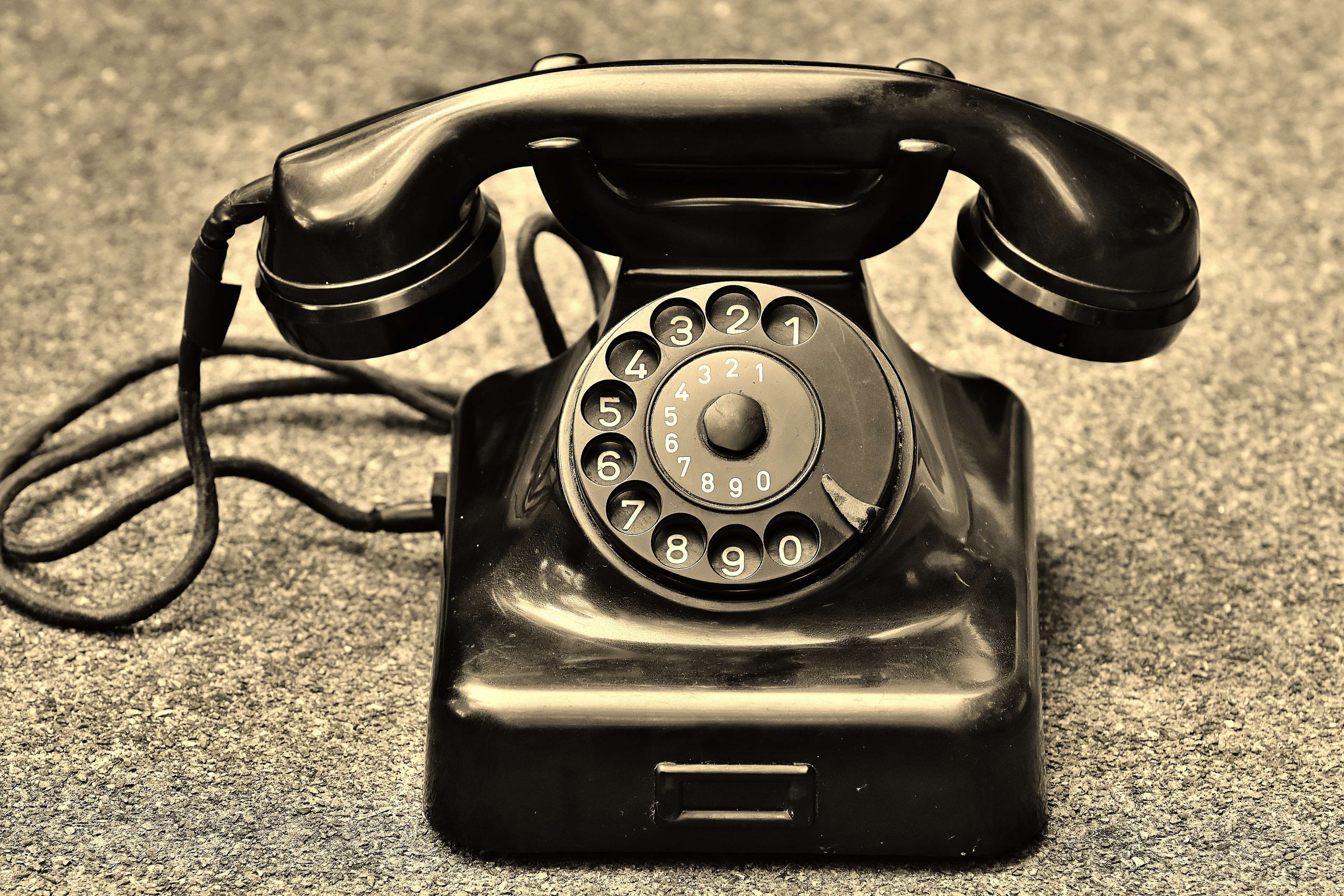 Antique, Classic, Rotary Dial, Sepia, Telephone, Vintage - Telephone Vintage , HD Wallpaper & Backgrounds