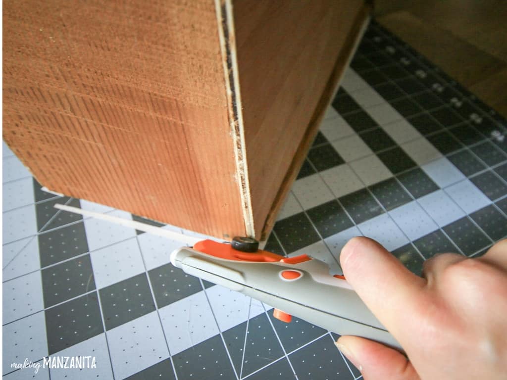Trim Off The Excess Paper With A Rotary Cutter - Plywood , HD Wallpaper & Backgrounds