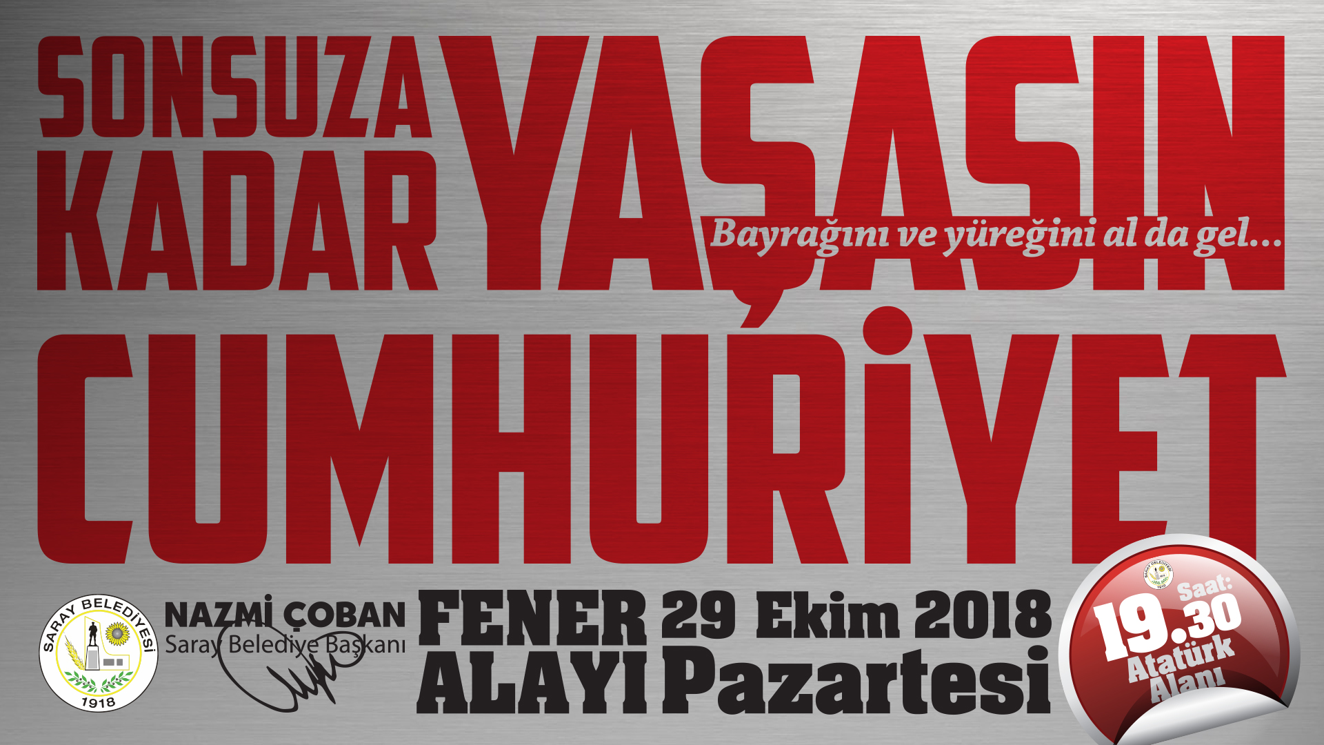 Saray Belediye Başkanı Nazmi Çoban'ın 29 Ekim Cumhuriyet - Boot Barn , HD Wallpaper & Backgrounds