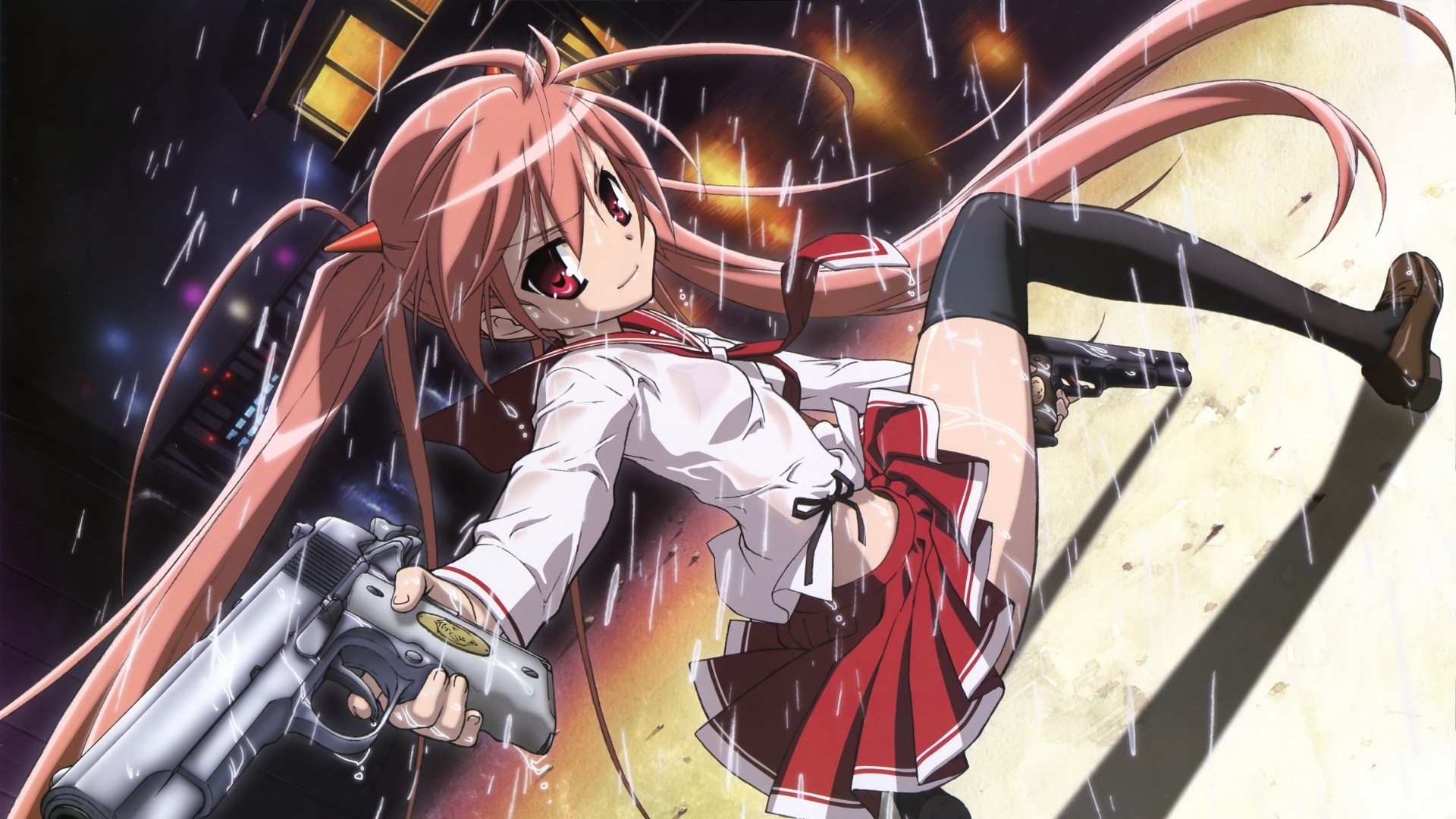 Anime Girl With Big Gun Wallpaper - Anime Girl With A Gun , HD Wallpaper & Backgrounds