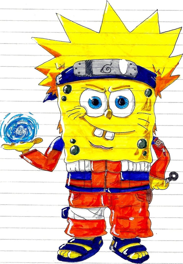 Gambar Kartun Lucu Bergerak Rock Spongebob Vs Naruto 578382