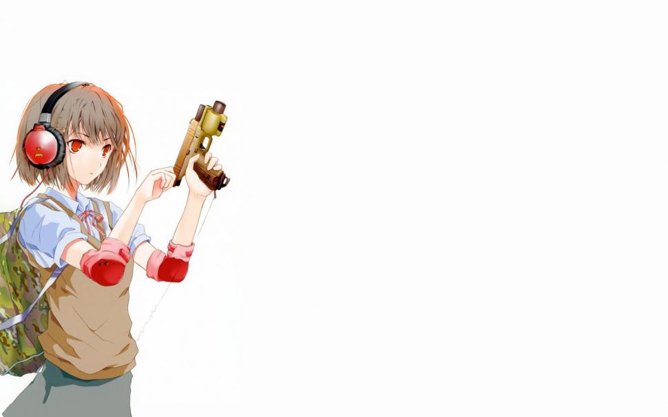 Girl With Gun Wallpaper - Anime Gun Girl Hd , HD Wallpaper & Backgrounds