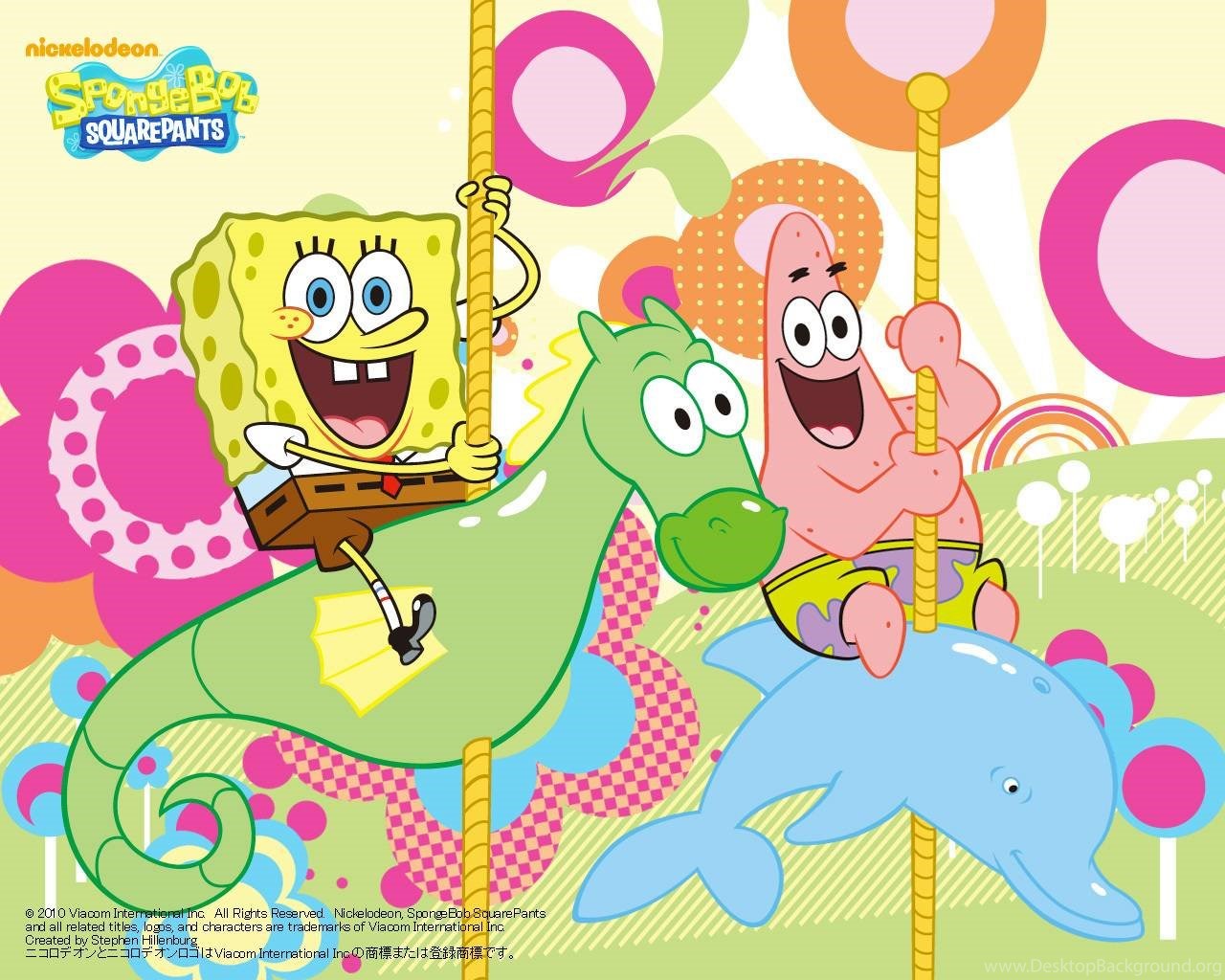 28 April - Spongebob And Patrick On Seahorse , HD Wallpaper & Backgrounds