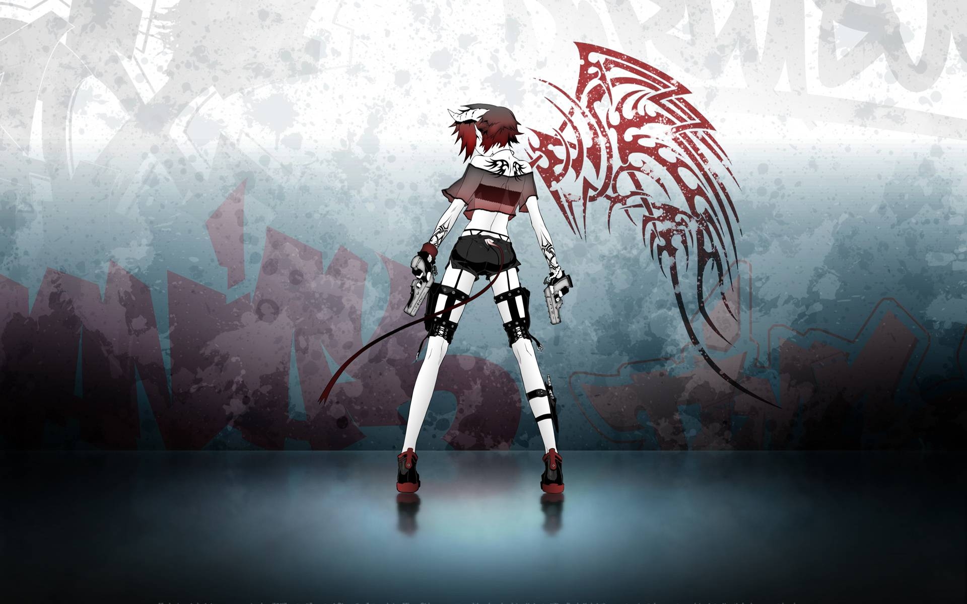 Anime Demon Girls With Guns , HD Wallpaper & Backgrounds