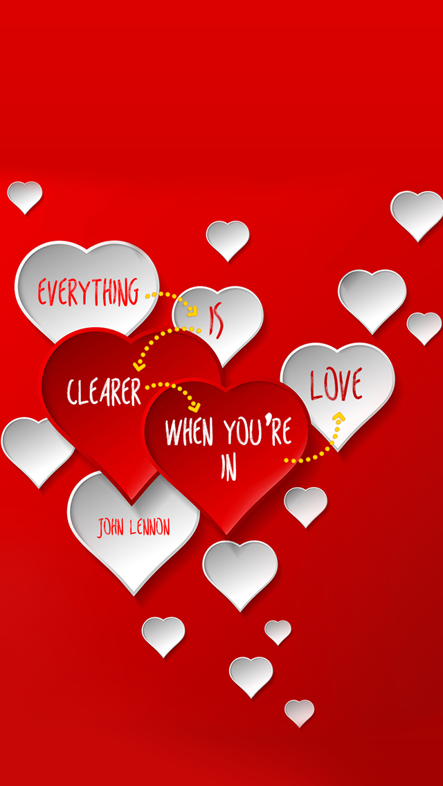Art Creative Cute Quotes Love Heart Red White Hd Iphone - Valentine Day Hd Images Download , HD Wallpaper & Backgrounds