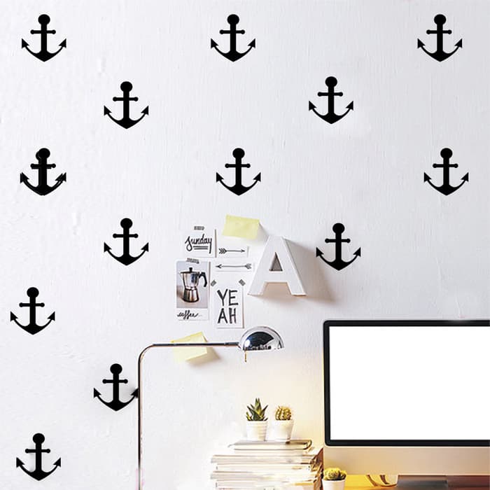 Wall Sticker Jangkar Anchor Black - Wandtattoo Mickey Kopf , HD Wallpaper & Backgrounds