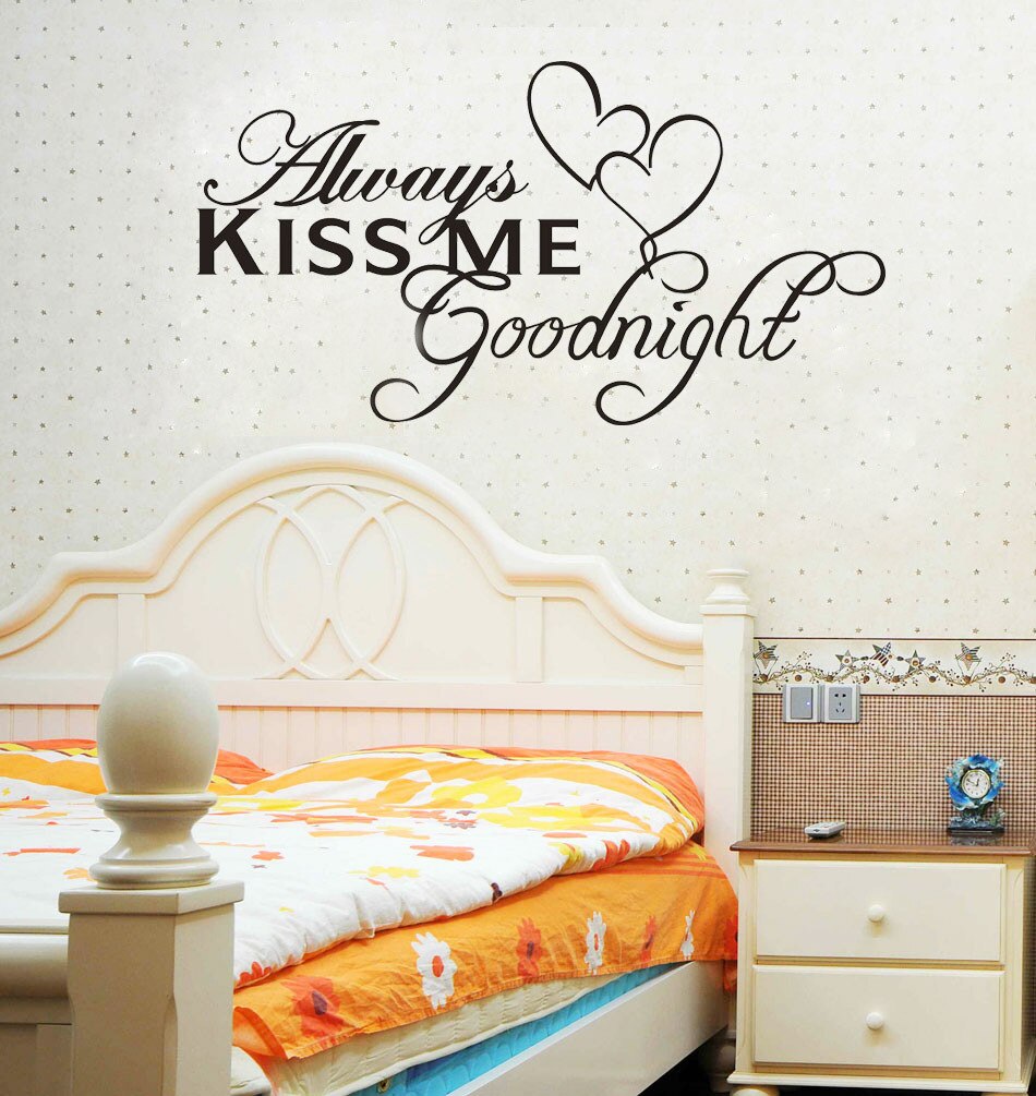 New Home Decor Removable Stickers Always Kiss Me Goodnight - Good Night Bed Room Wallpaper Hd , HD Wallpaper & Backgrounds