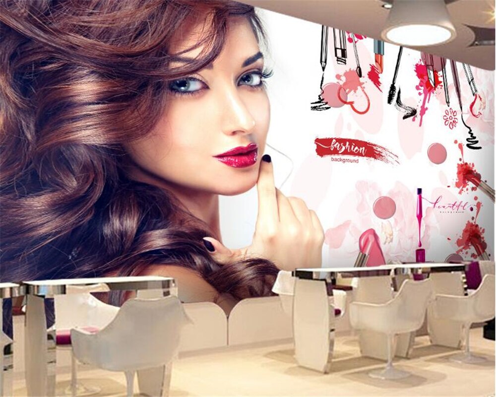 Beibehang Interior Dekoratif Wallpaper Yang Indah Kosmetik - Latar Belakang Make Up , HD Wallpaper & Backgrounds