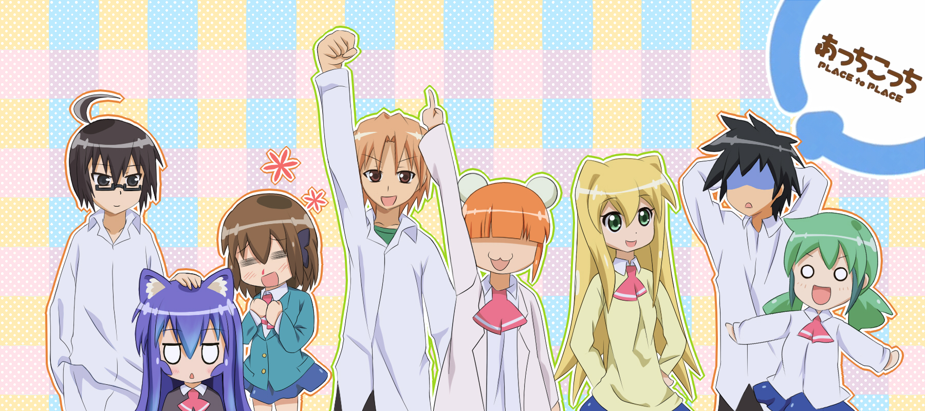 Place To Place - Acchi Kocchi All Characters , HD Wallpaper & Backgrounds