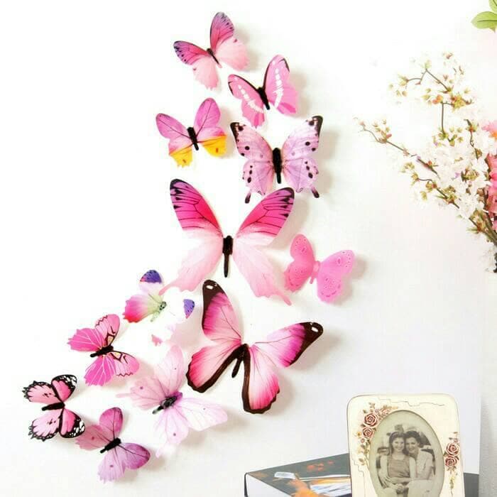 Kupu-kupu 3d/wallpaper 3d - Stiker Dinding Kamar Tidur , HD Wallpaper & Backgrounds