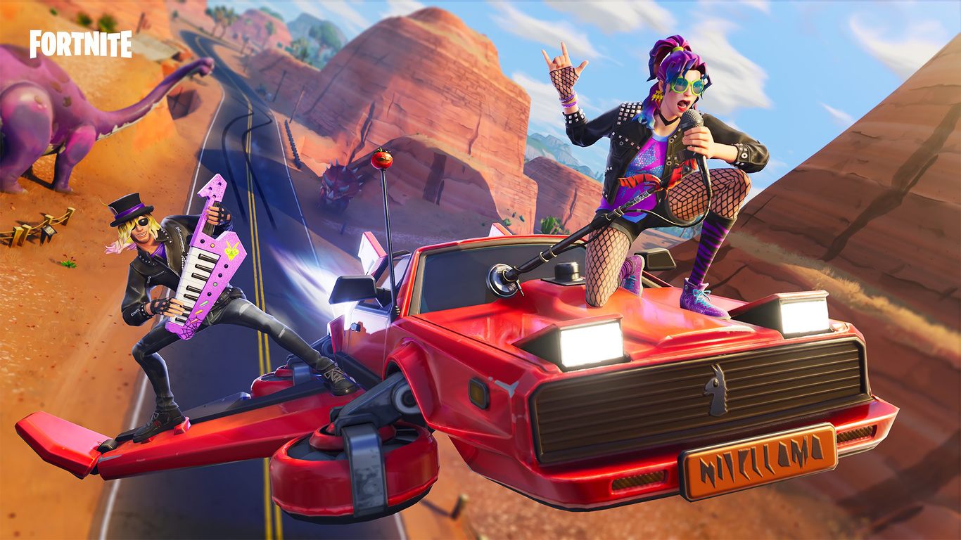 Stage Slayer And Synth Star Fortnite Battle Royale - Fortnite Hot Ride Glider , HD Wallpaper & Backgrounds